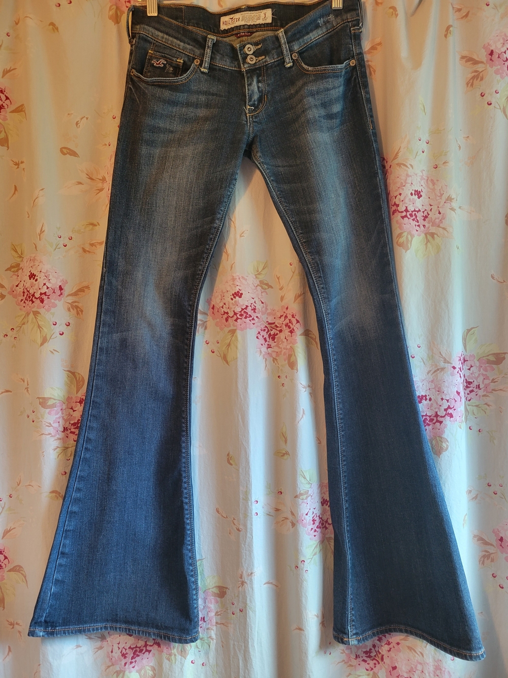 RARE Vintage Y2K Hollister Baja Super Flare Low-Rise Jeans Size 3R